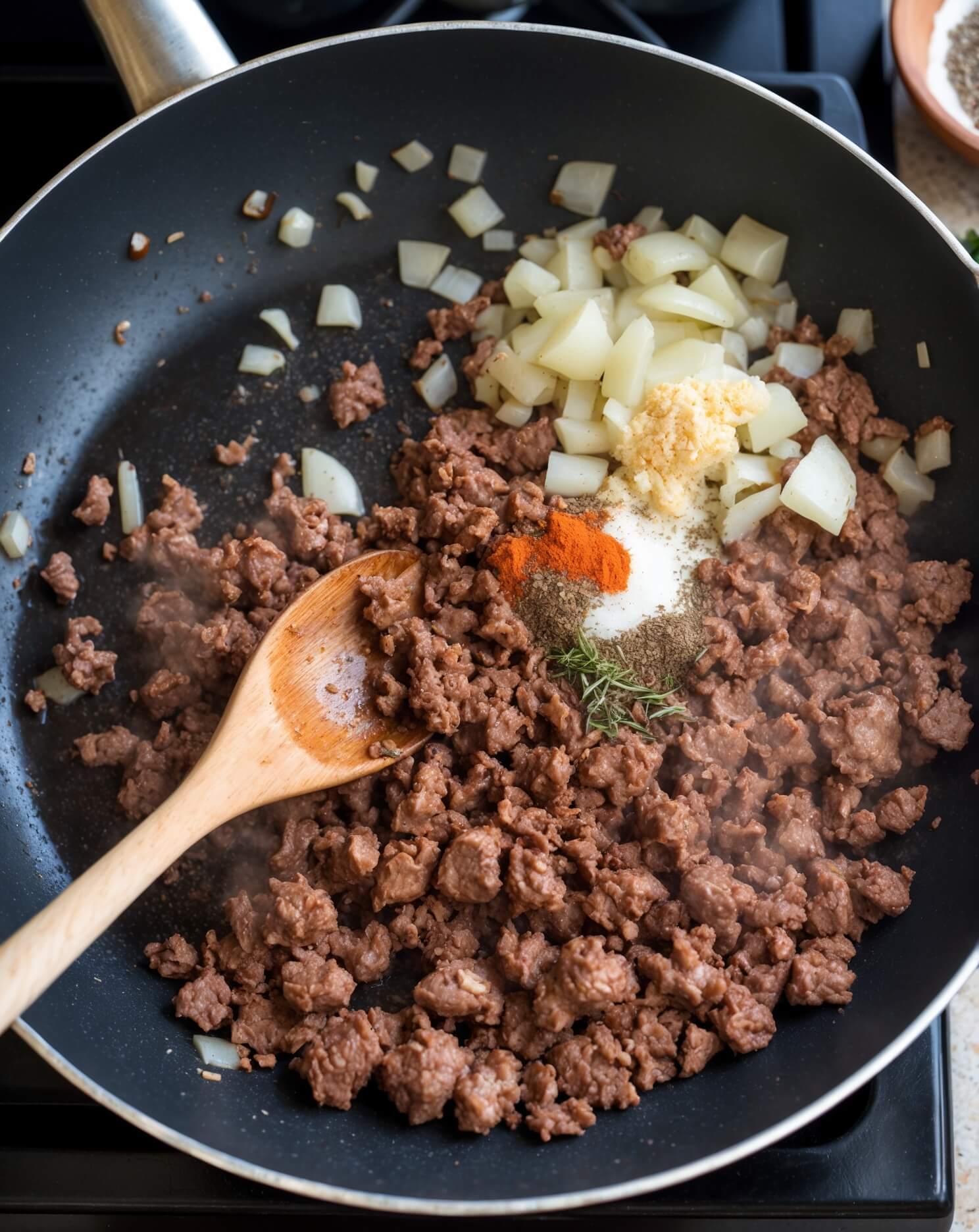 Cook the Meat and Onions