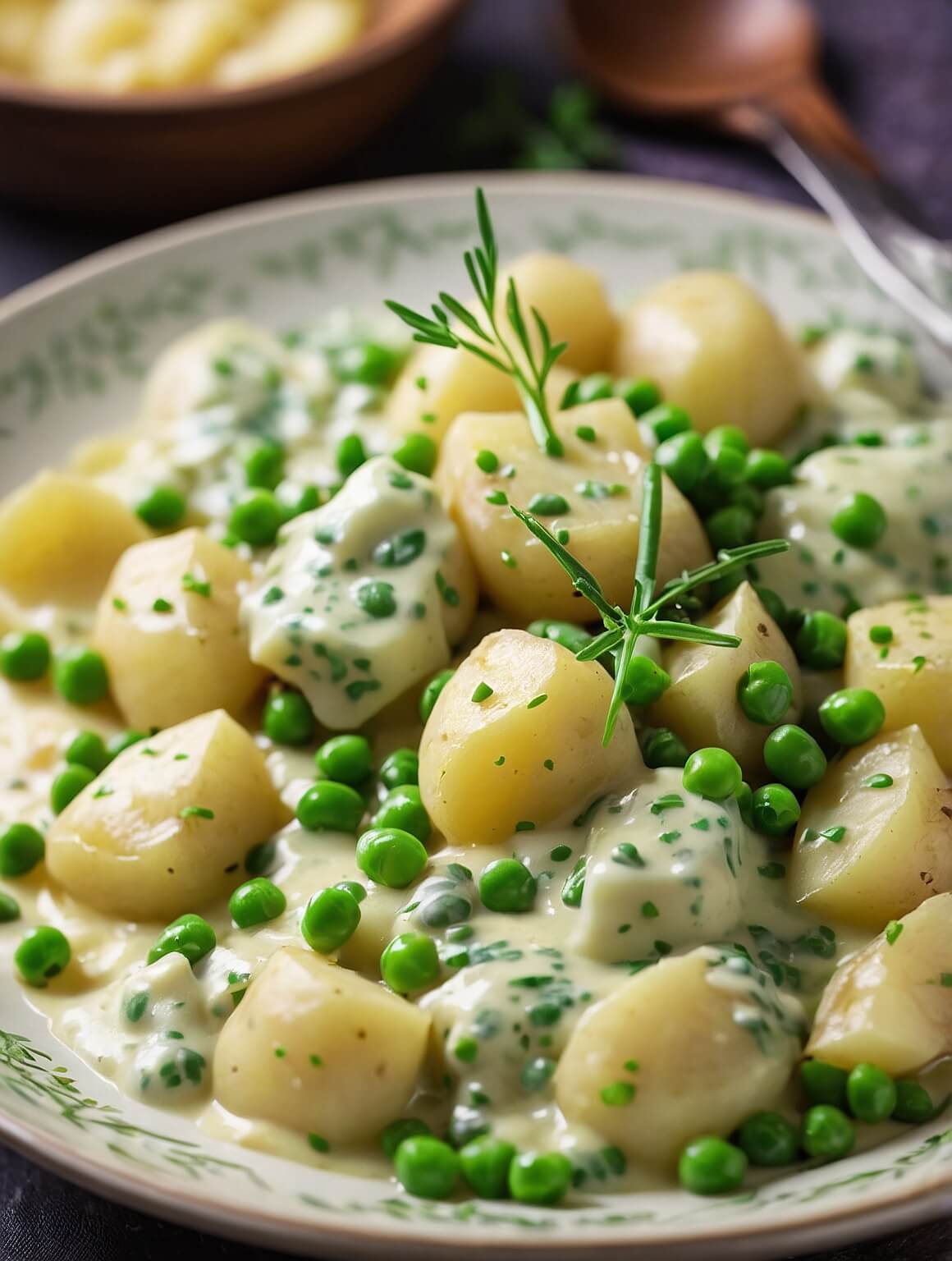 Creamed Potatoes and Peas