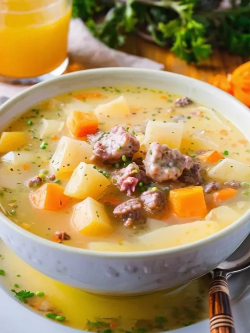 Crockpot Creamy Potato and Hamburger Soup