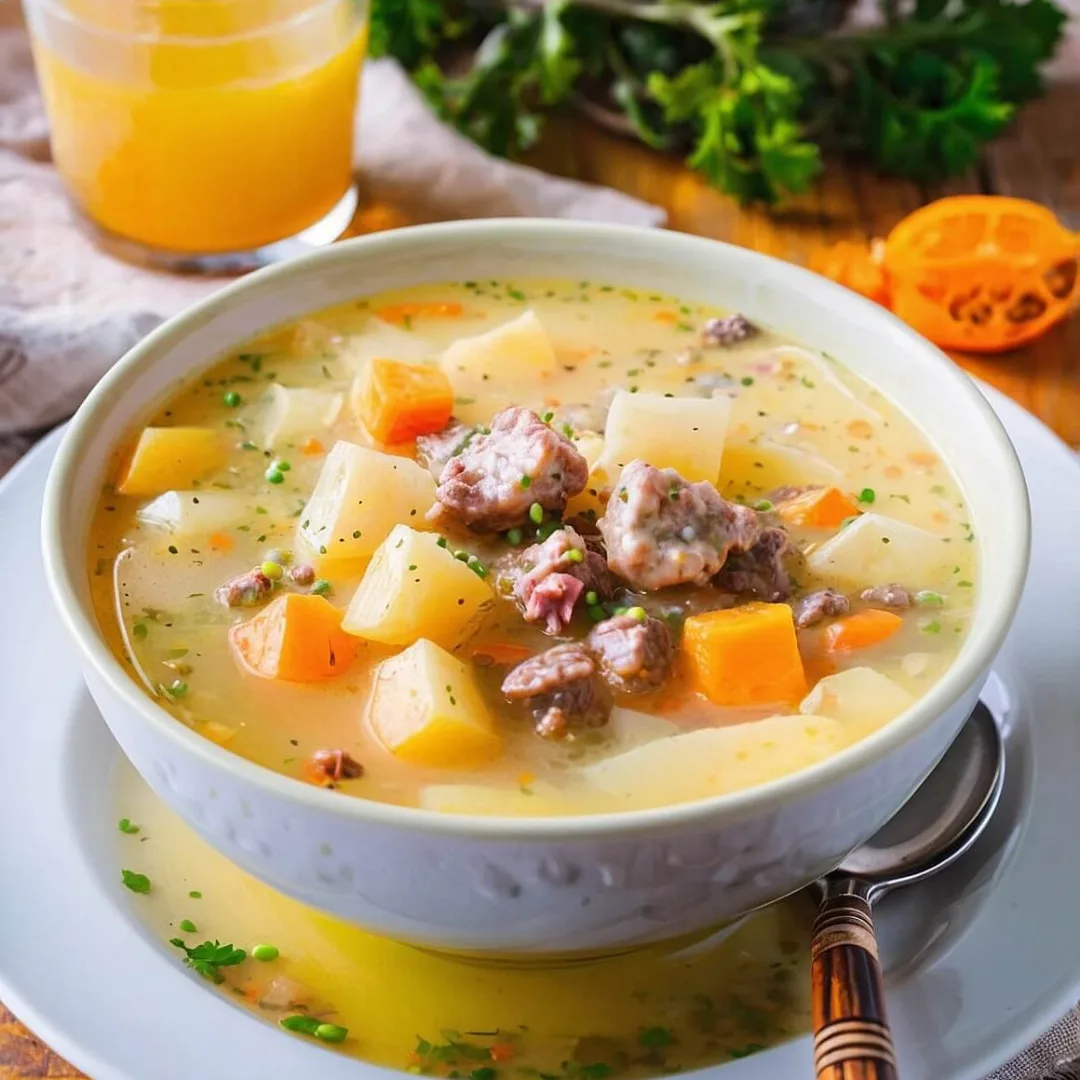 Crockpot Creamy Potato and Hamburger Soup