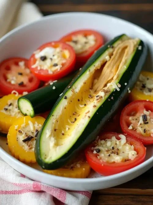 Roasted Garlic-Parmesan Zucchini, Squash, and Tomatoes