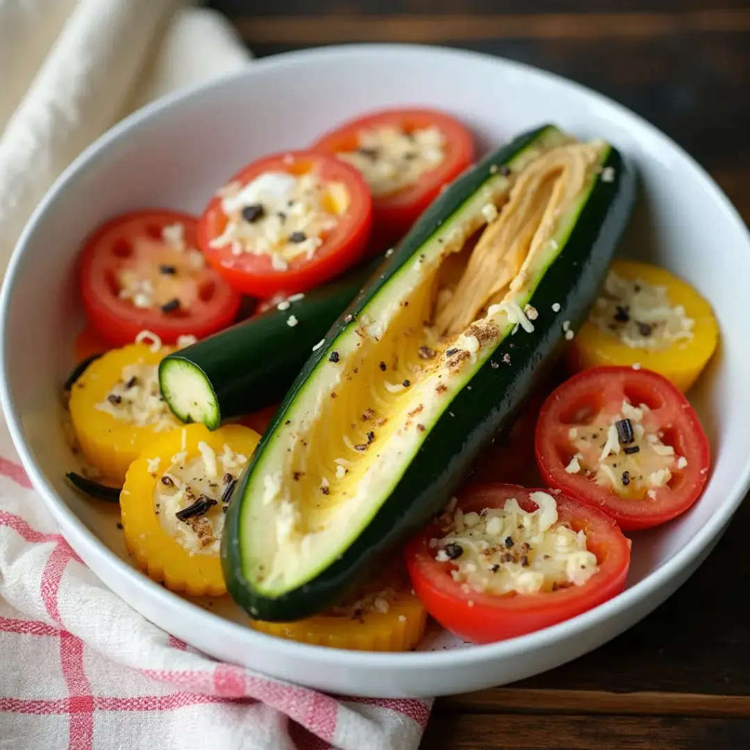 Roasted Garlic-Parmesan Zucchini, Squash, and Tomatoes